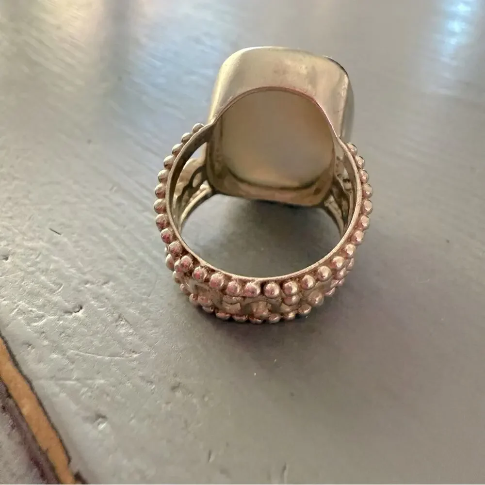 PJC Druzy Stone 925 Sterling Silver Ring Size 6